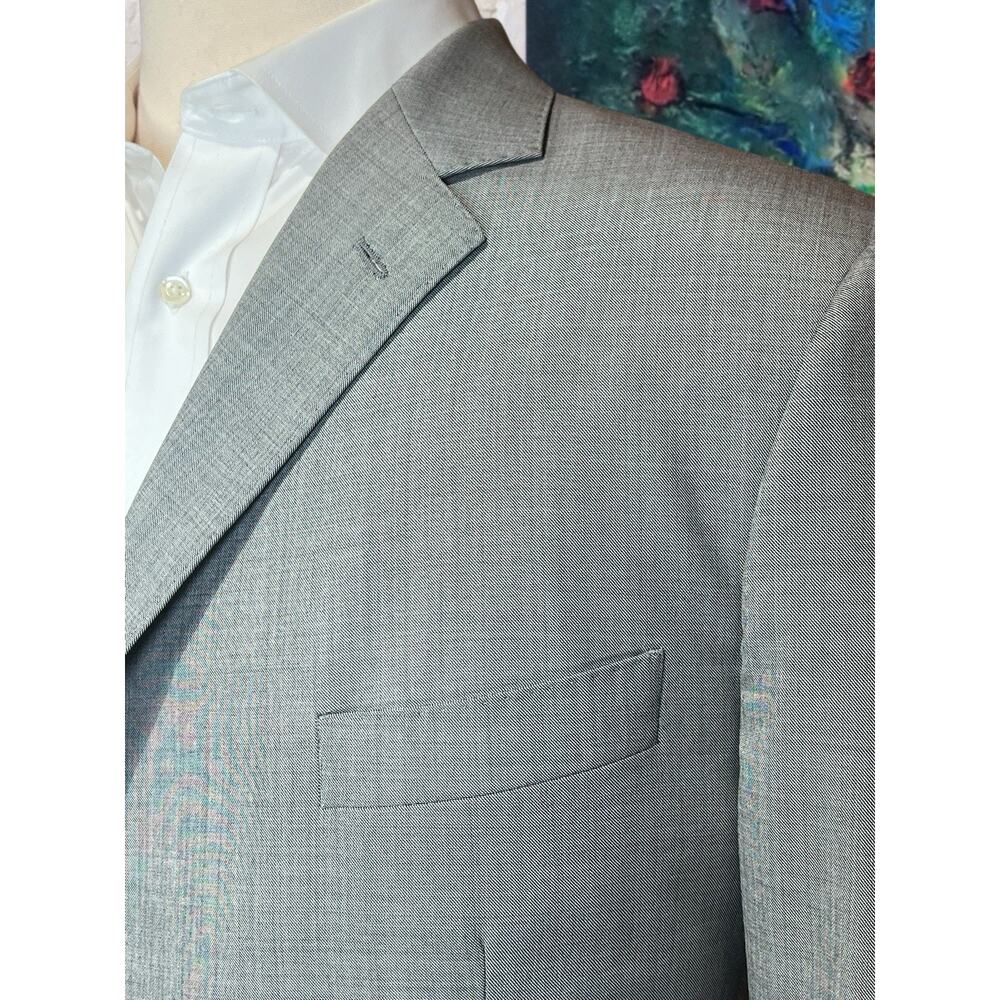 J Hilburn Custom 48-49S Gray Blue Undertones Finely Woven Blazer Short Arms - Picture 6 of 16